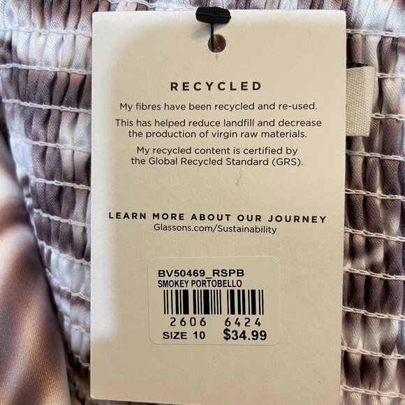 Glassons Brown Swirl  Corset-Brown, White-Sz 10 - Picture 6 of 9